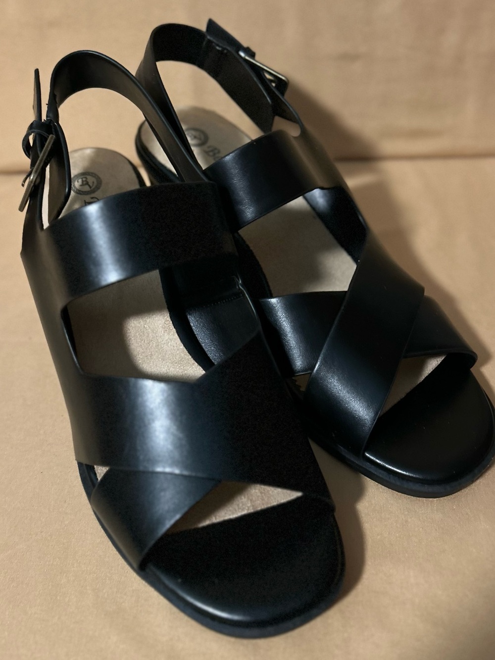 Bella Vita Black Crisscross Slingback Sandals